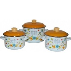 Набор эмалированной посуды 3 предмета Appetite №19 Floral kitchen 6KB191M