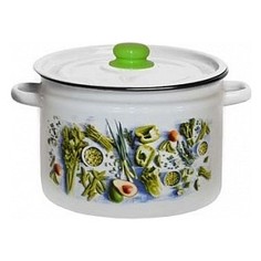 Кастрюля эмалированная 7.0 л Appetite Свежая зелень 1с18с