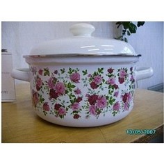 Кастрюля эмалированная 1.5 л Лысьвенские эмали Китайская роза 1508АП2/4