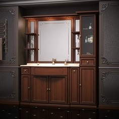 Мебель без раковины и столешницы Opadiris Корсо Оро 174 № 7 светлый орех с темной патиной, пенал справа (Z0000006230)