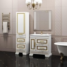 Тумба с раковиной Opadiris Оникс 80 белое золото (Z0000005834 + Z0000001389)