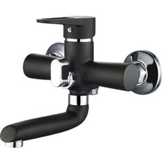 Смеситель для ванны РМС SL77 черный с коротким изливом (SL77BL-009E)