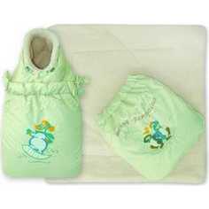 Конверт трансформер Золотой гусь меховой кокон (зелёный) 12034