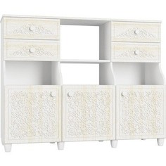 Шкаф комбинированный Compass СО-16 Премум белый струк ясень патина