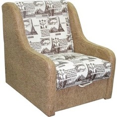 Кресло-кровать Mebel Ars Аккорд - газета коричневая ППУ