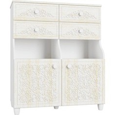 Шкаф комбинированный Compass СО-19 Премум белый струк ясень патина