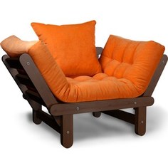 Кресло Anderson Сламбер орех-оранжевый вельвет