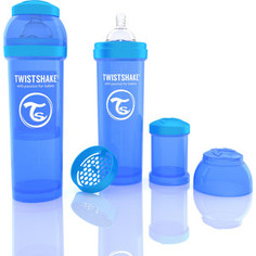 Twistshake Антиколиковая бутылочка для кормления 330 мл. Синяя (780014)