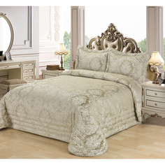 Покрывало Karna жаккард Evony 240x260 +наволочки 50x70 визон (2004/CHAR002)