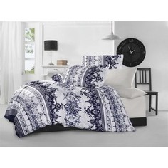 Комплект постельного белья Altinbasak 2-х сп, сатин, Navi голубой (255/2/23/CHAR002)