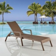 Шезлонг-лежак из искусственного ротанга Afina garden A30B-W56 light brown