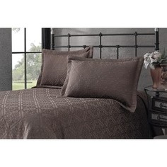 Покрывало Karna жаккард стеганое Afrodit 260x260 +2 наволочки 50x70+5 коричневый (2971/CHAR003)