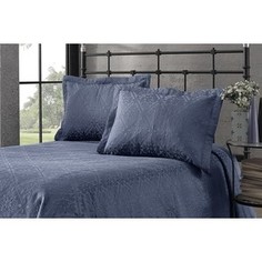 Покрывало Karna жаккард стеганое Afrodit 180x260 +2 наволочки 50x70+5 синий (2970/CHAR006)