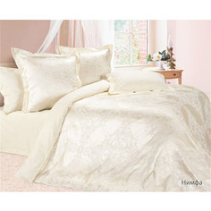 Комплект постельного белья Ecotex Евро, сатин-жаккард, Нимфа (КЭЕчНимфа)