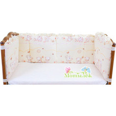 Бортик в кроватку Осьминожка высокий (4 стороны выс.40см) бежевый УТ000001567