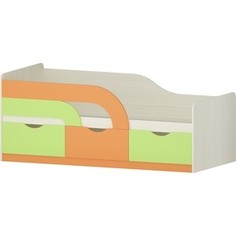 Кровать Атлант Карамель 74-01 бодега светлый/зеленый/оранжевый