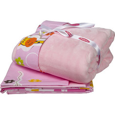 Комплект детского постельного белья Hobby home collection поплин с покрывалом PUFFY, розовый, 100% Хлопок, Покрывало - 100% Полиэстер