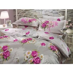 Комплект постельного белья Hobby home collection Евро, поплин, Calvina, светло-серый (1501000068)