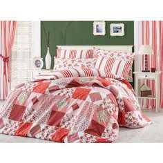 Комплект постельного белья Hobby home collection 1,5 сп, поплин, Clara, красный (1501001084)