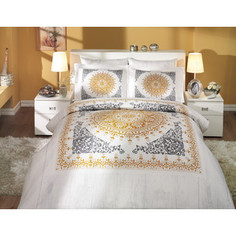 Комплект постельного белья Hobby home collection Семейный, сатин, Saphire, золотой (1501000324)