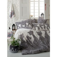 Комплект постельного белья Hobby home collection Евро, поплин, Jazz, черный (1607000136)