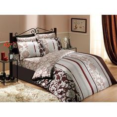 Комплект постельного белья Hobby home collection Евро, сатин, Oriental, коричневый (1501000946)