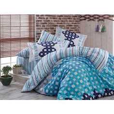 Комплект постельного белья Hobby home collection Семейный, сатин, Marsella, синий (1501000994)