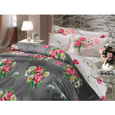 Комплект постельного белья Hobby home collection Семейный, поплин, Calvina, серый (1501000072)