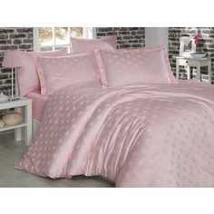 Комплект постельного белья Hobby home collection Евро, бамбук, Diamond Spot, нежно-розовый (1607000035)