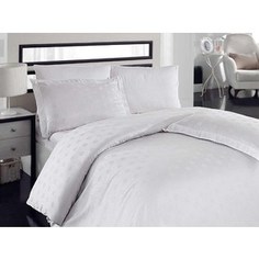 Комплект постельного белья Hobby home collection Евро, бамбук Diamond Spot белое