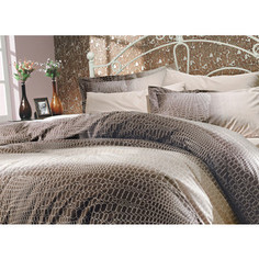 Комплект постельного белья Hobby home collection 1,5 сп, поплин, Estela, коричневый (1501000098)