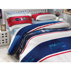Комплект постельного белья Hobby home collection Семейный, поплин, Rota, темно-синий (1501000155)