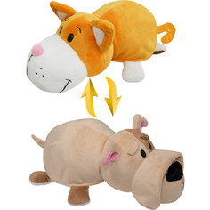 Мягкая игрушка 1Toy Вывернушка 35 см 2в1 Оранжевый кот-Бульдог (Т10926)