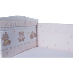 Бортик в кроватку BamBola мишка бязь 40*60-2 части 40*120-2 части бежевый 108