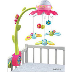 Smoby Мобиль муз. на кроватку Цветок, розовый, 1/4 (110112)