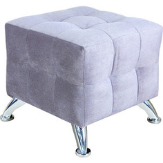 Пуф Шарм-Дизайн Квадро мини хром велюр серый