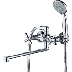 Смеситель для ванны GROSS AQUA Retro с длинным изливом 350 мм (7016083С - 35L(F) - Н)