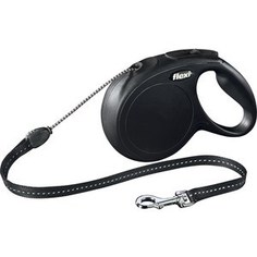 Рулетка Flexi New Classic M трос 8м черная для собак до 20кг