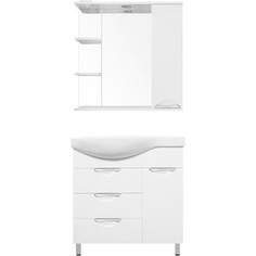 Тумба под раковину Style line Жасмин 82, 3 ящ. с корзиной, Коралл 82, правая (2000949104454)