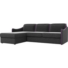 Диван угловой Лига Диванов Скарлетт вельвет черный левый угол