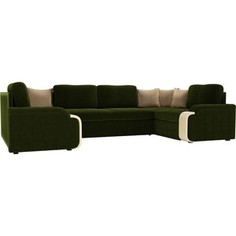 Диван Лига Диванов Николь П микровельвет зеленый