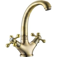 Смеситель для кухни GROSS AQUA Retro Bronze бронза с литым поворотным изливом (6014012BRL - A03)