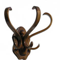 Вешалка настенная Мебелик В 3Н средне-коричневый