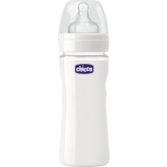 Бутылочка Chicco Well-being Glass 0+, сил. соска, норм. поток, стекло, 240 мл 310205109