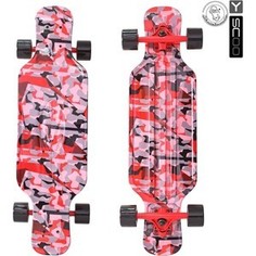 RT 408-Ch Скейтборд Longboard Shark TIR 31 пластик 79х22 с сумкой CHAOS RED/black