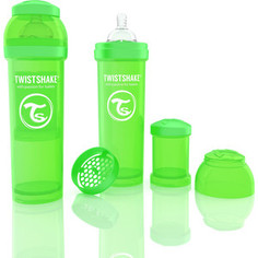 Twistshake Антиколиковая бутылочка для кормления 330 мл. Зелёная (780016)