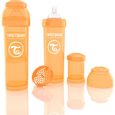 Twistshake Антиколиковая бутылочка для кормления 330 мл. Оранжевая (780015)