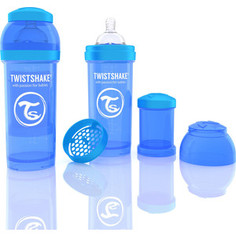 Twistshake Антиколиковая бутылочка для кормления 260 мл. Синяя (780008)