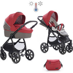 Коляска 2 в 1 Noordi Fjordi Sport Melange Leather Scarlet 844 термолюлька с багажной сумкой