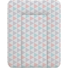 Матрас пеленальный Ceba Baby 70*50 см мягкий на комод Triangle turquoise-orange W-143-067-016